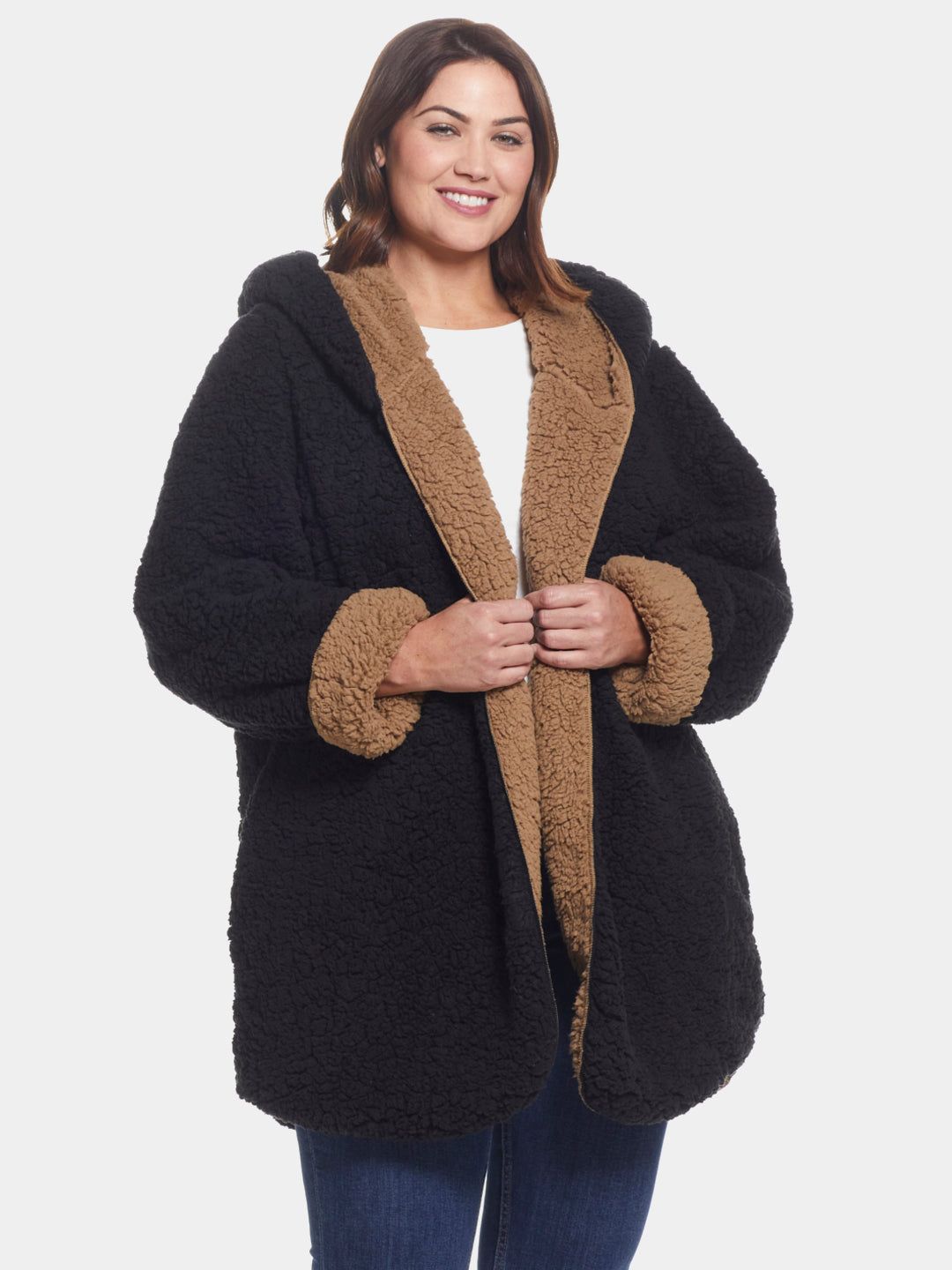 Reversible Sherpa Hoodie sold by Lord & Taylor product image thumbnail 3