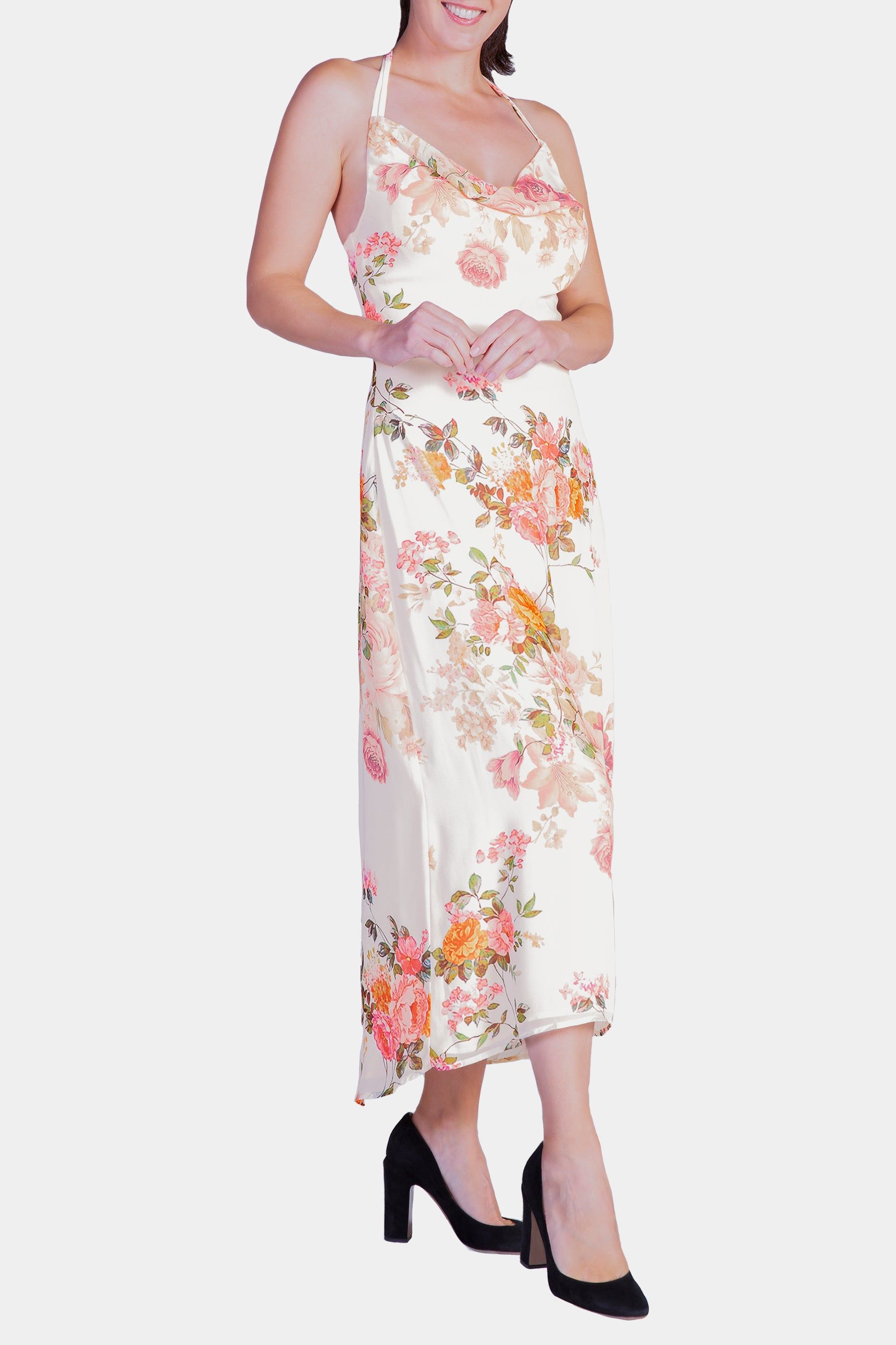Floral Print Cowl Neck Backless Maxi Dress sold by Lord & Taylor product image thumbnail 5
