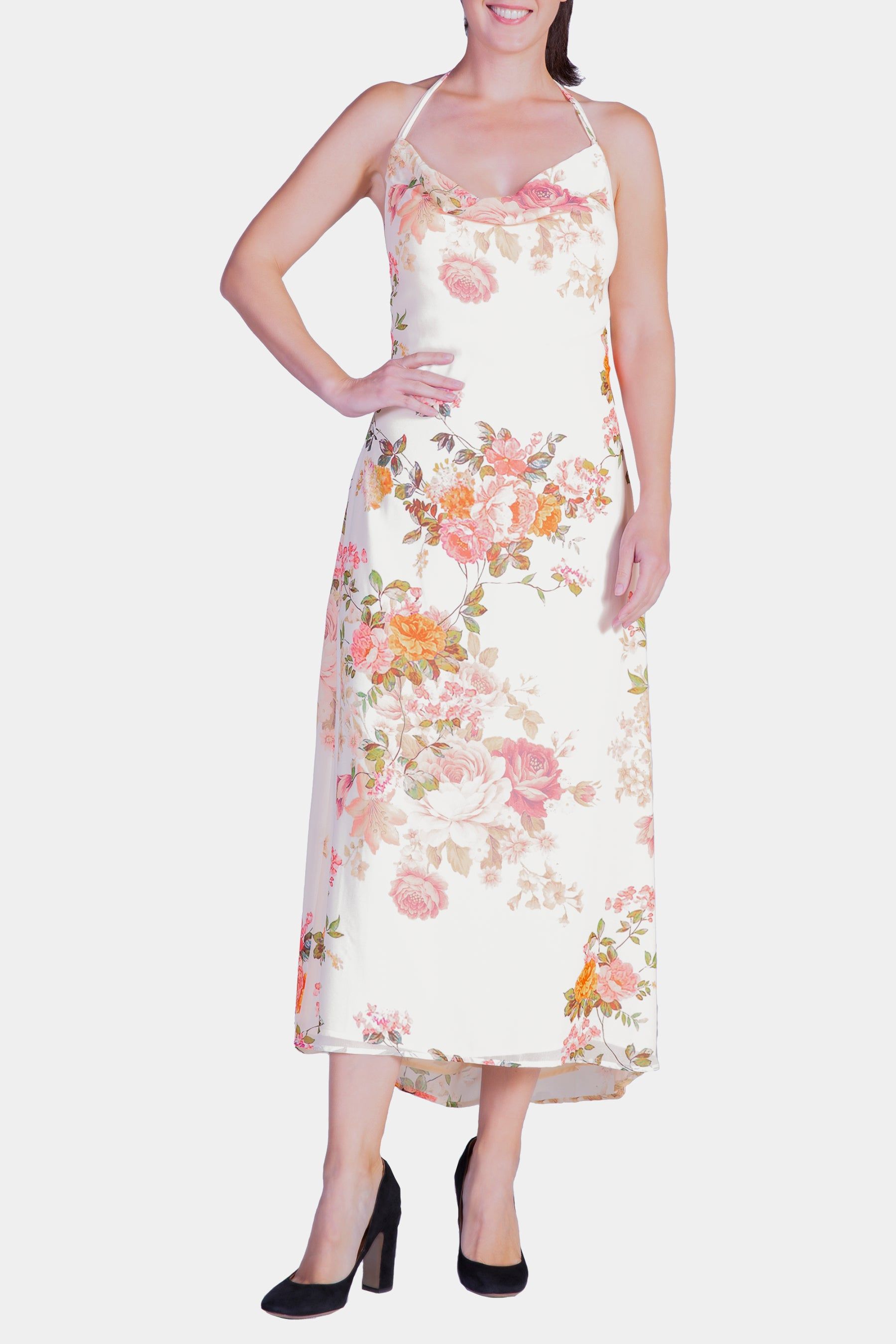 Floral Print Cowl Neck Backless Maxi Dress sold by Lord & Taylor product image thumbnail 3