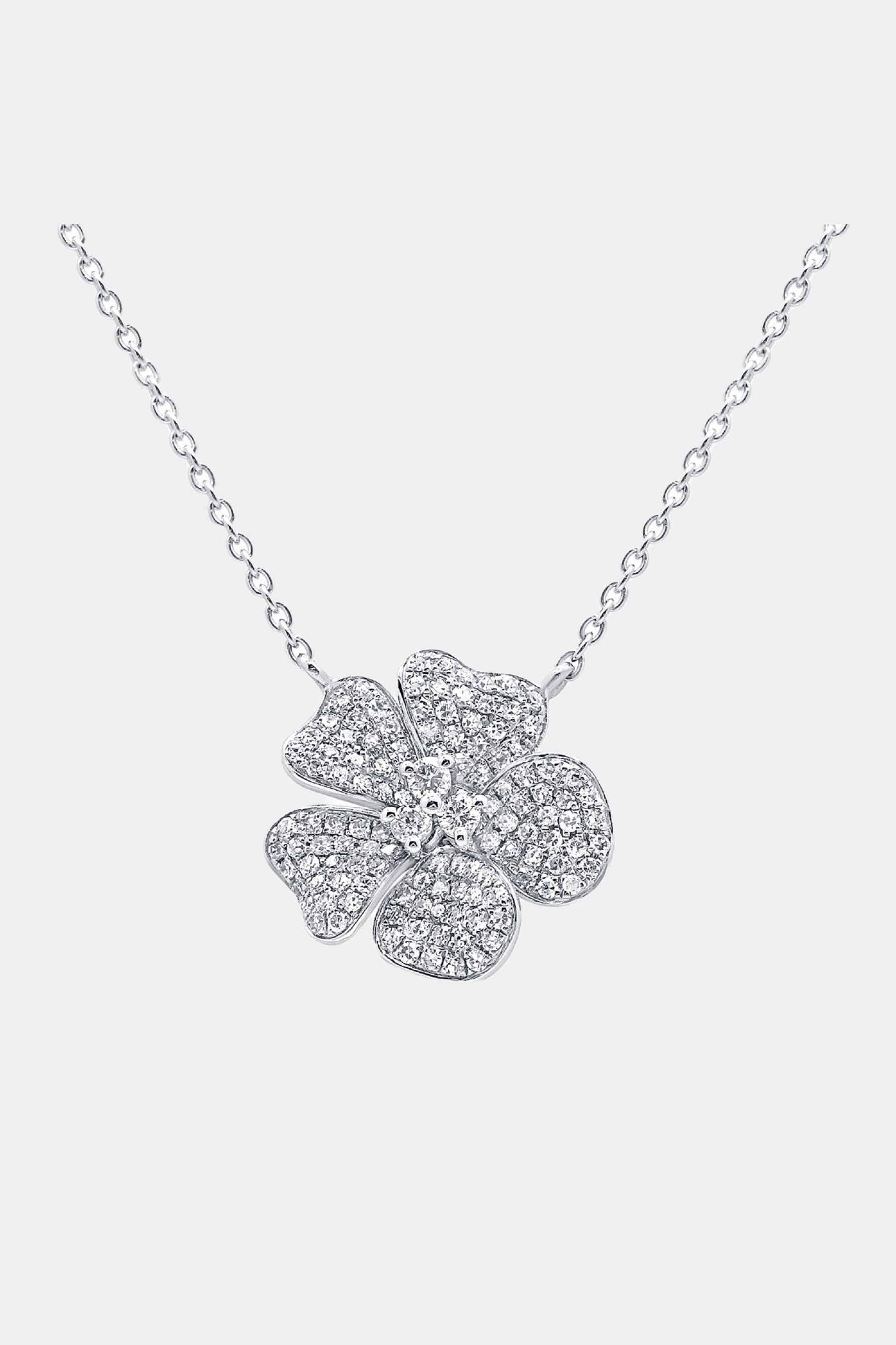 14K Gold and Diamond Flower Necklace sold by Lord & Taylor