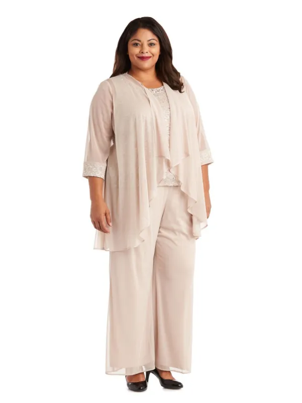 Pearl Detailed Tank Top and Pant Set with Matching Sheer Jacket sold by Lord & Taylor