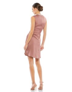 Rhinestone Neckline Draped Mini Dress sold by Lord & Taylor