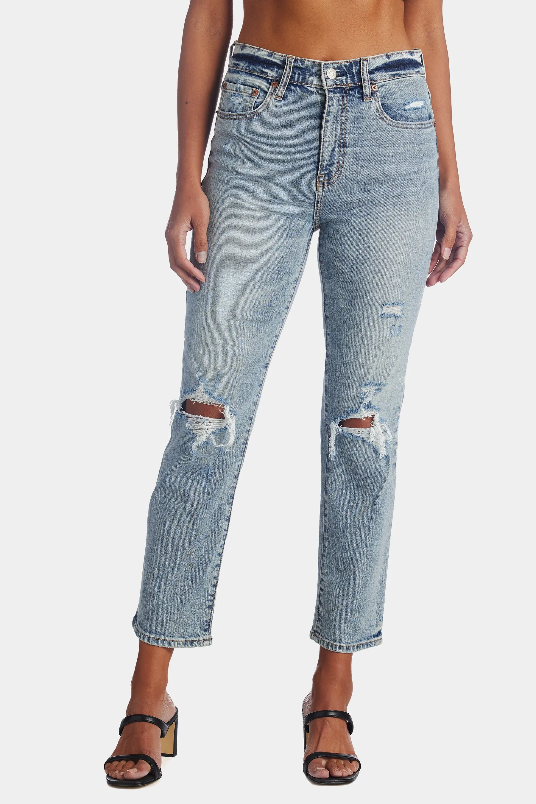 Straight Up High Rise Straight Leg Jeans sold by Lord & Taylor