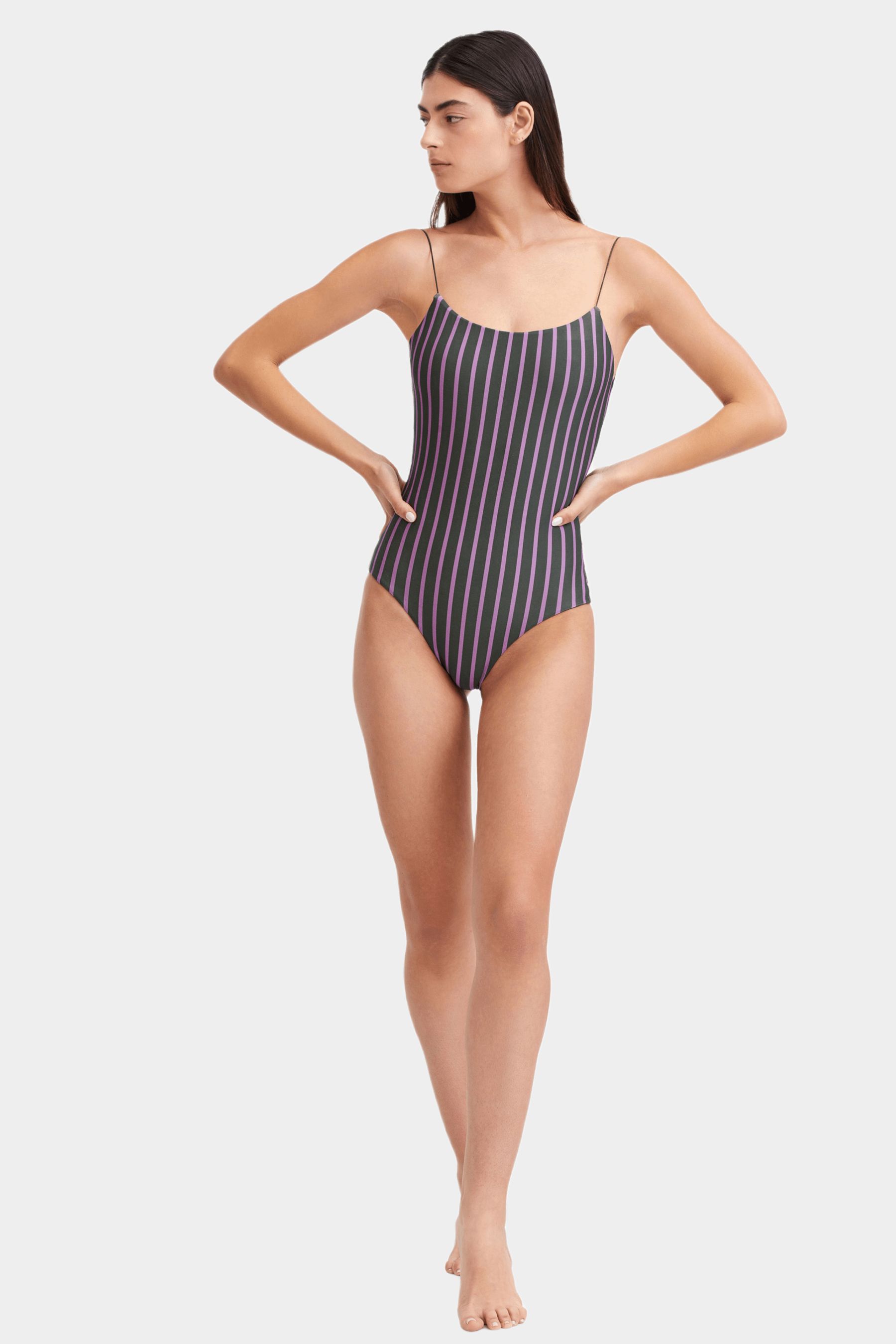 Classic One Piece Swimsuit With Low Back Reversible Dusk Mauve sold by Lord & Taylor