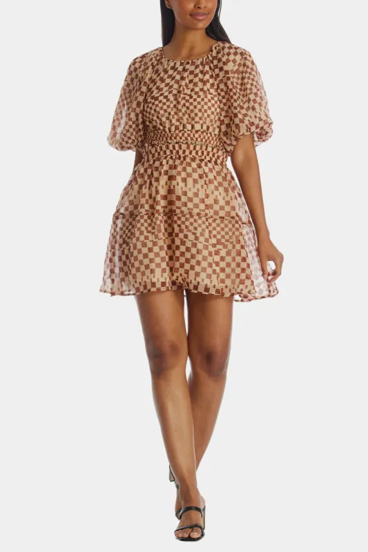 Checker Print Mini Dress sold by Lord & Taylor