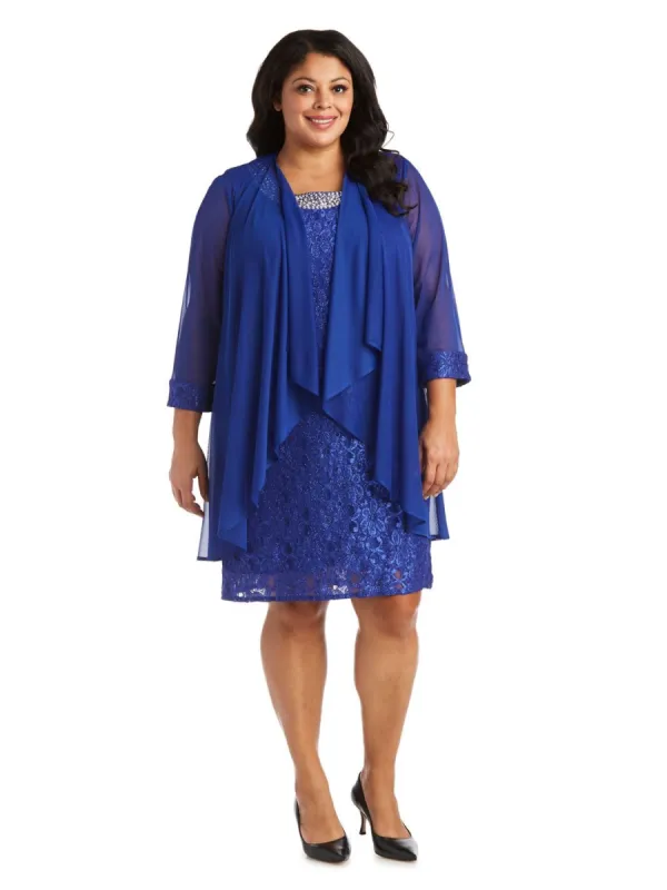 Lace Shift And Sheer Jacket Set With Pearl Embellishments sold by Lord & Taylor