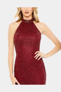Hand Embellished Faux Wrap Flutter Sleeve Gown sold by Lord & Taylor