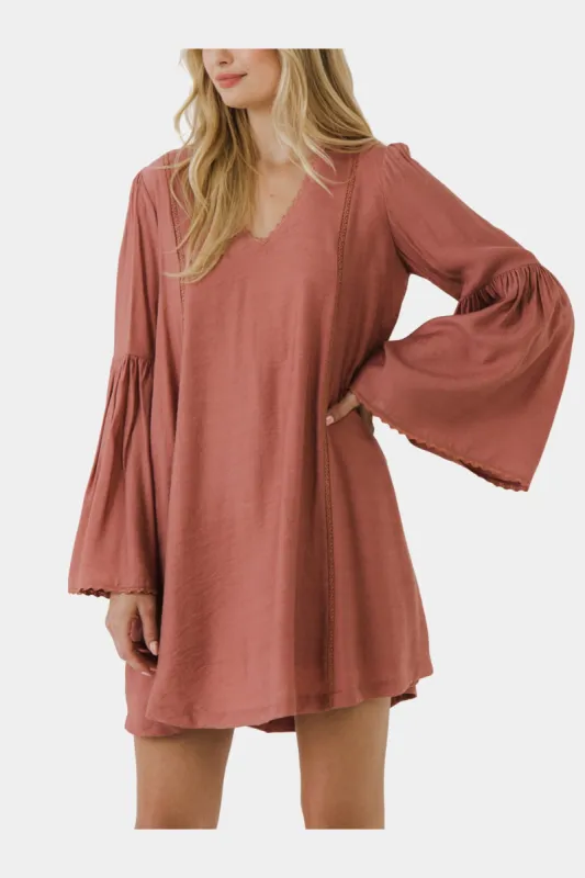 V Neck Ruffled Mini Dress sold by Lord & Taylor