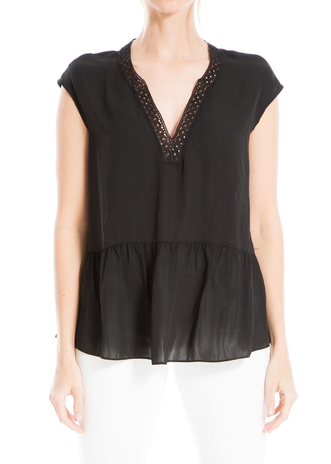 Crepe Sleeveless Yoke Top sold by Lord & Taylor