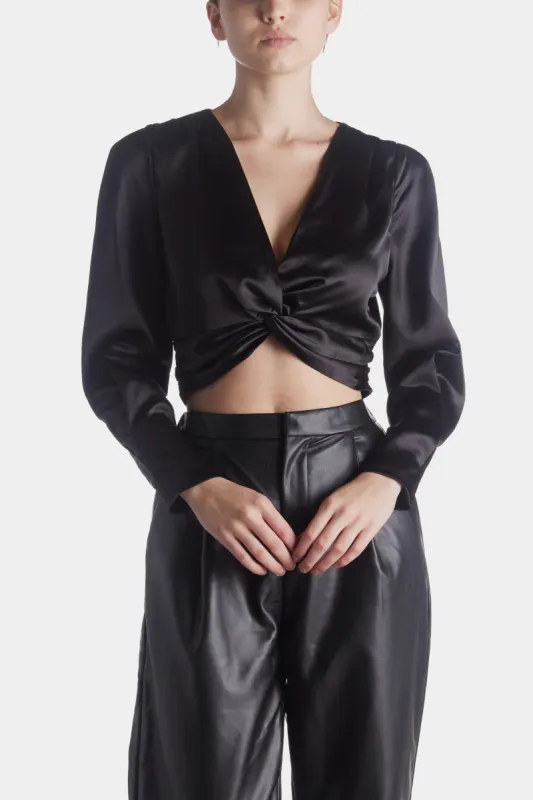 Long Sleeve Satin Top sold by Lord & Taylor