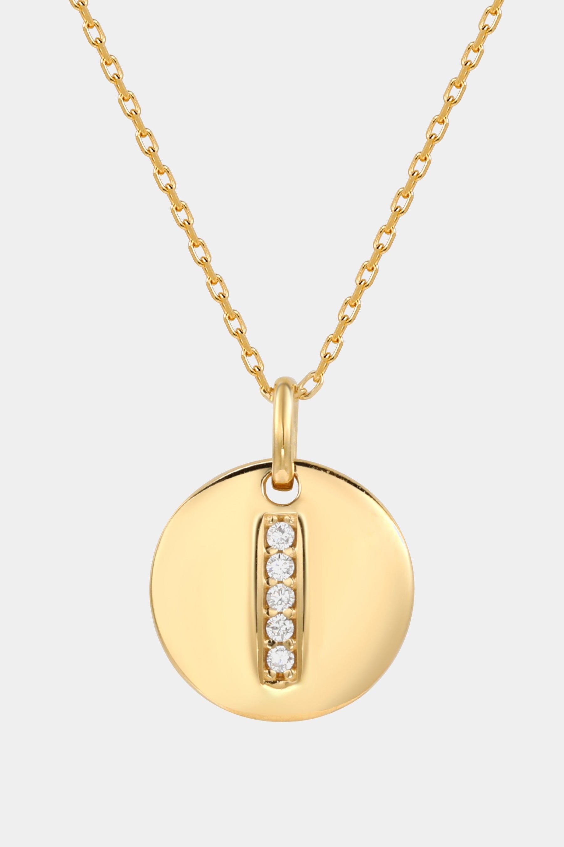 Yellow Sterling Silver Cubic Zirconia Letter Initial Disc Pendant Necklace sold by Lord & Taylor product image thumbnail 3