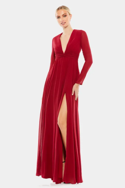 V-Neck Front Twist Long Sleeve Gown sold by Lord & Taylor