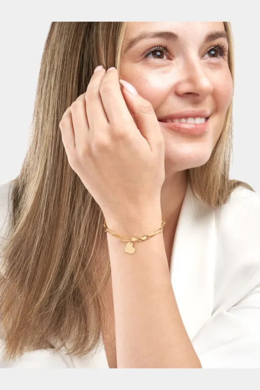 Dangle Heart Paper Clip Chain Bracelet sold by Lord & Taylor