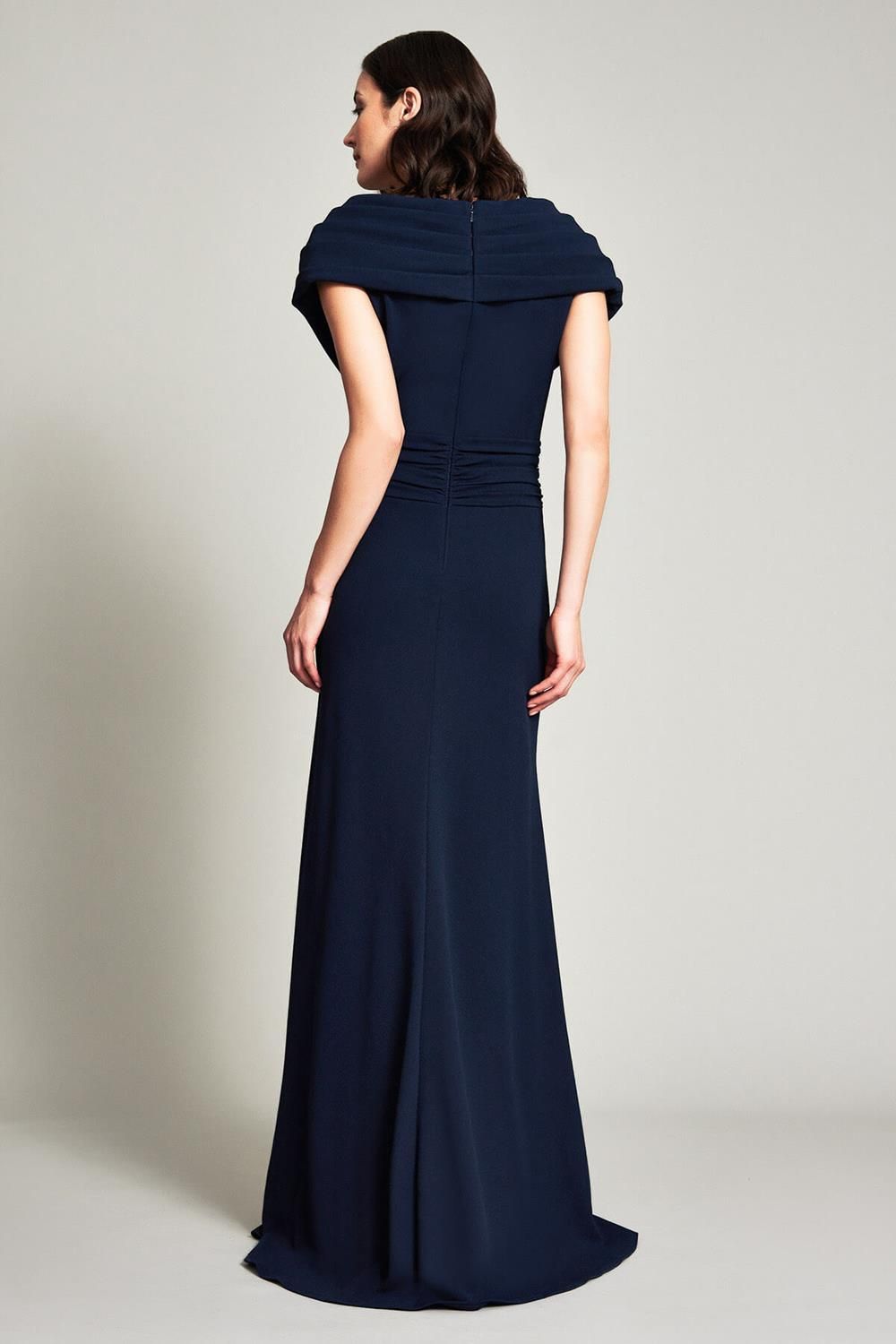 Portrait Collar Crepe Sequin Lace Gown sold by Lord & Taylor product image thumbnail 3