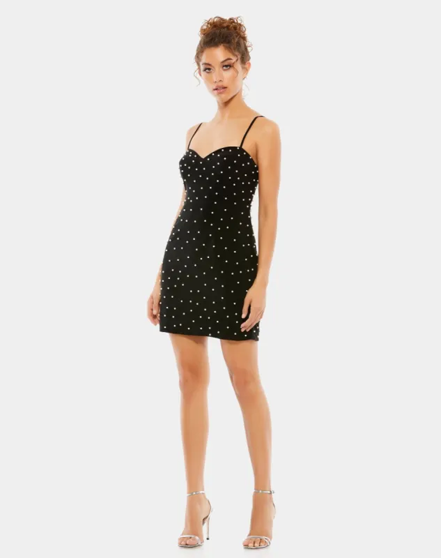Sleeveless Pearl Encrusted Sweetheart Mini Dress sold by Lord & Taylor