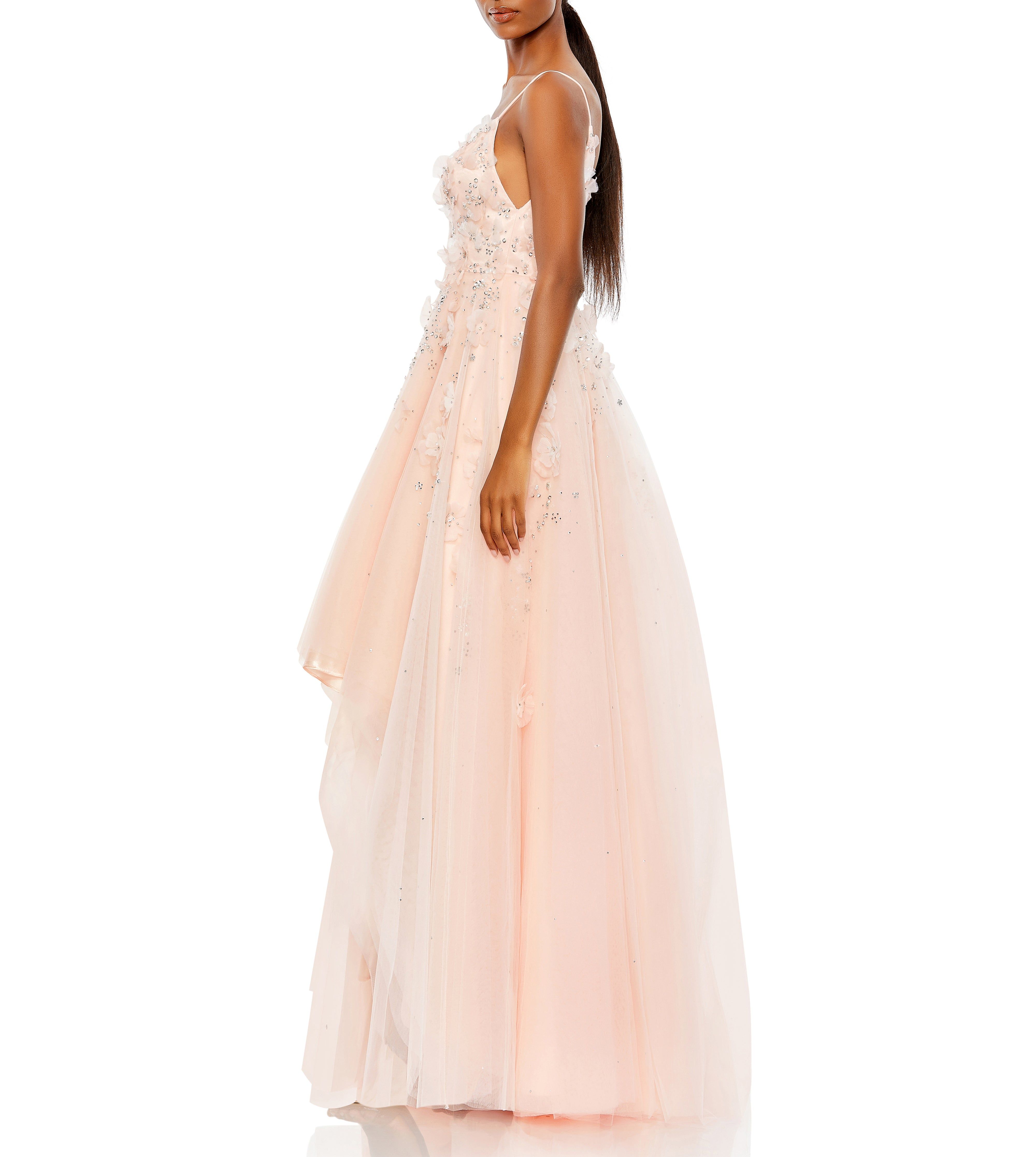 Floral Embellished Sleeveless High Low Gown sold by Lord & Taylor product image thumbnail 5