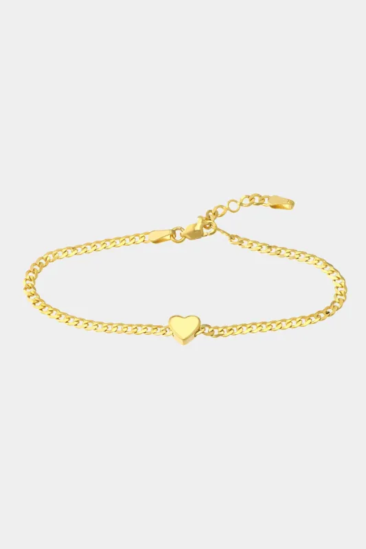 Heart On Curb Chain Adjustable Bracelet sold by Lord & Taylor