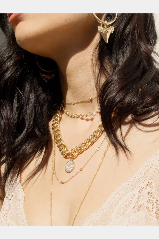 Crystal Disc Charm And Gold Plated Chain Necklace sold by Lord & Taylor