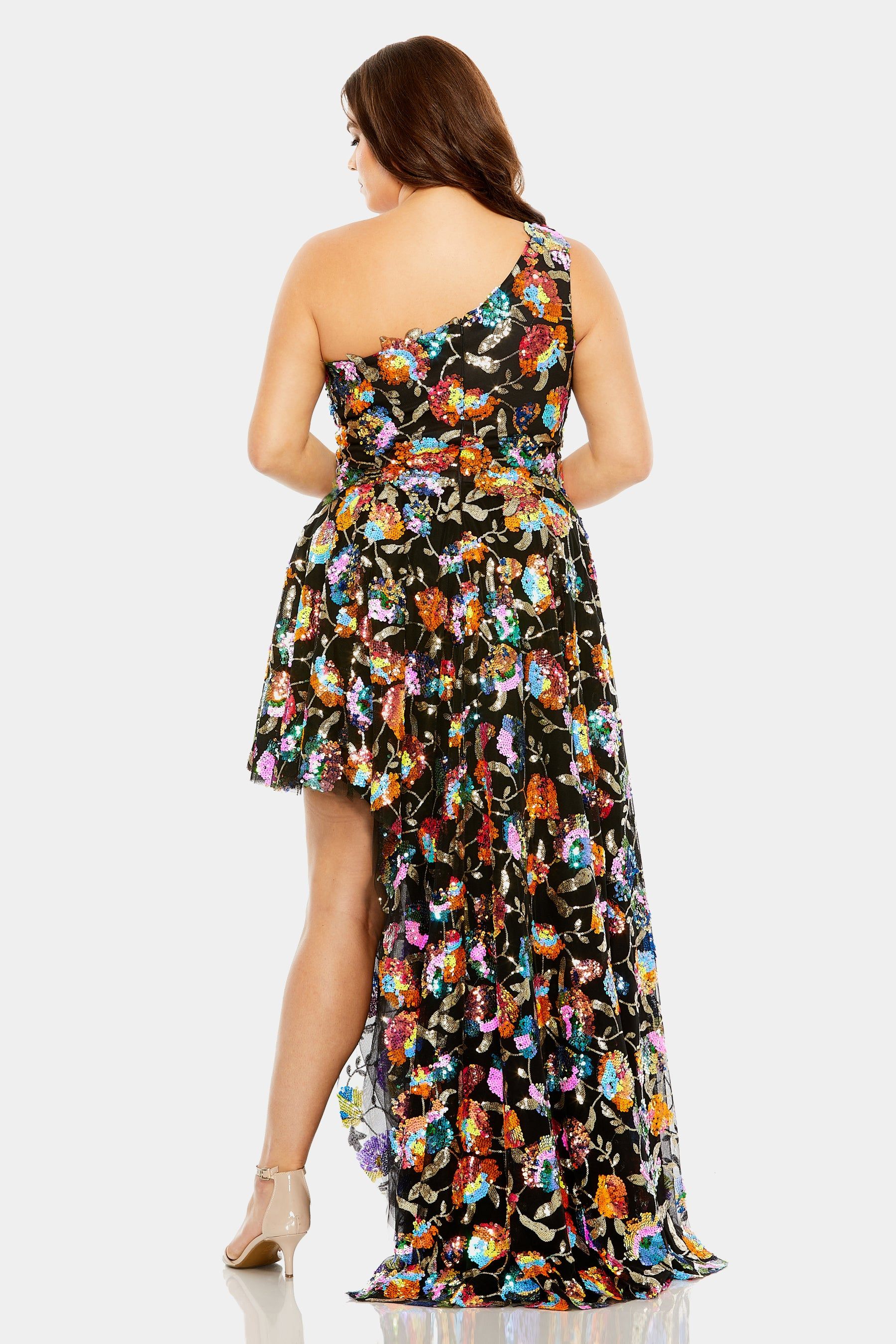 Sequin Embellished One Shoulder Asymmetrical Gown sold by Lord & Taylor product image thumbnail 2