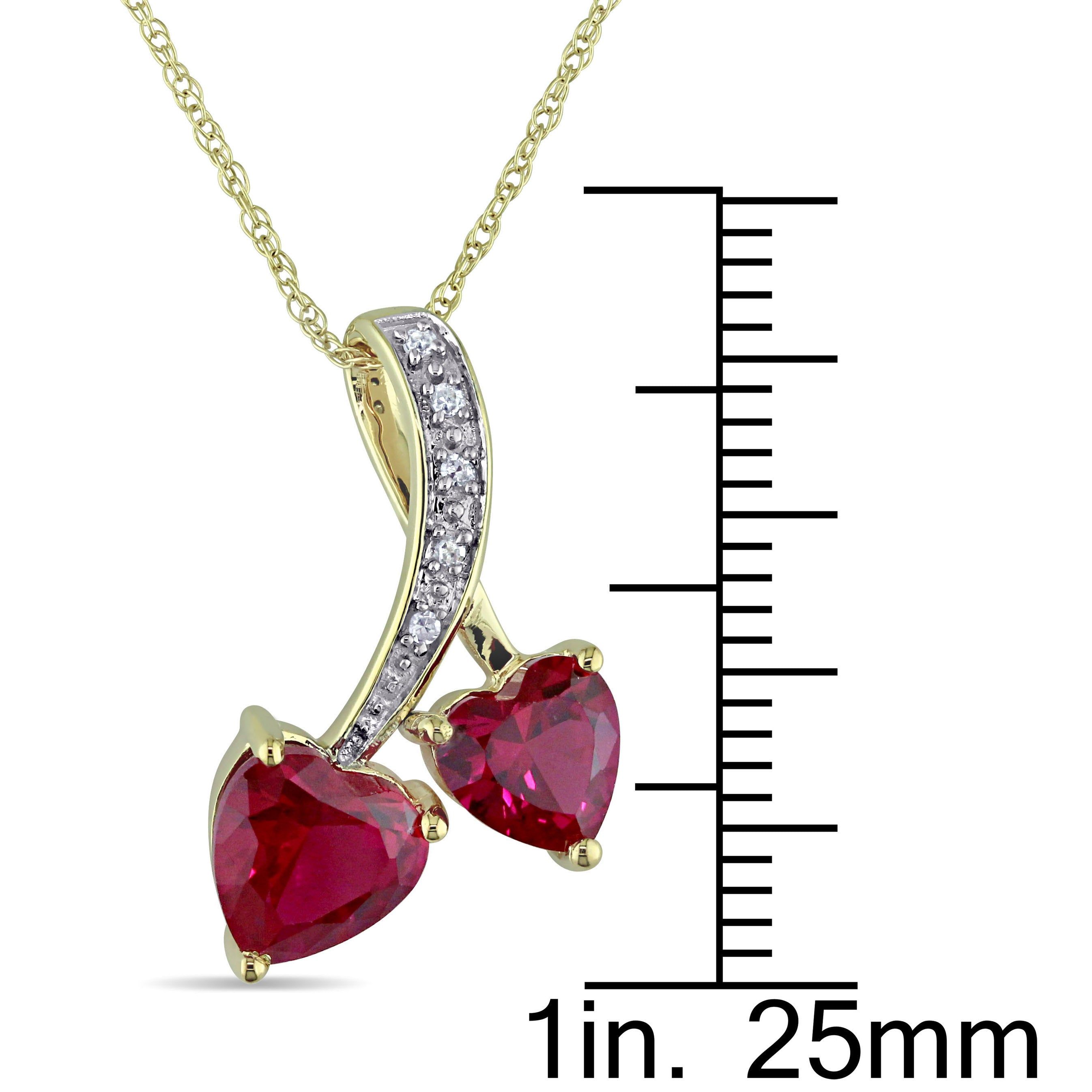 Created Ruby and Diamond Accent Double Heart Necklace sold by Lord & Taylor product image thumbnail 4
