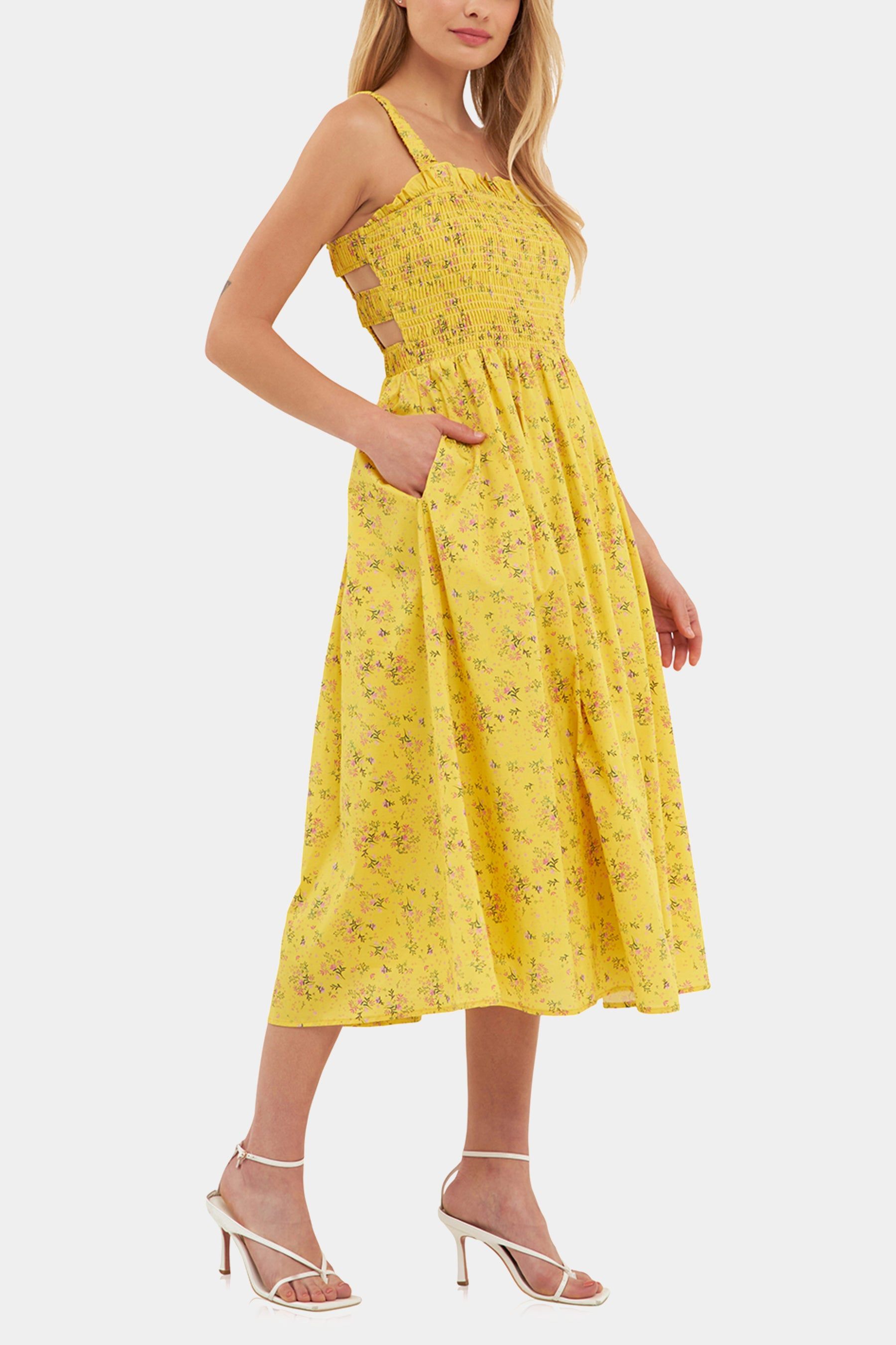 Floral Print Smocked Midi Dress sold by Lord & Taylor product image thumbnail 4