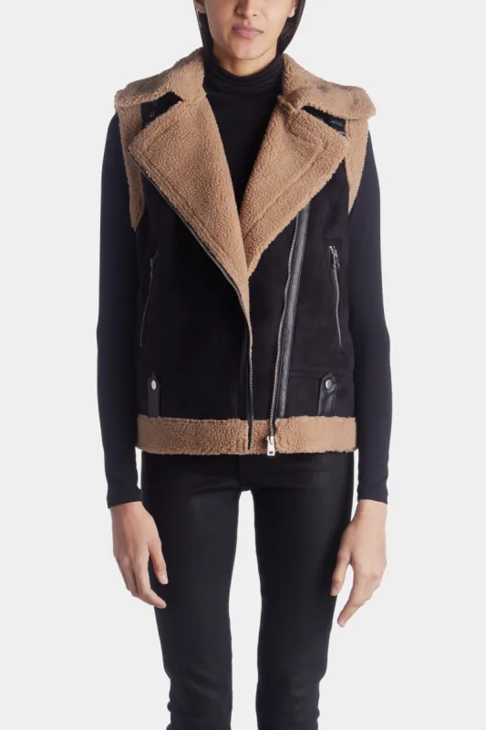 Vega Short Shearling Waistcoat sold by Lord & Taylor