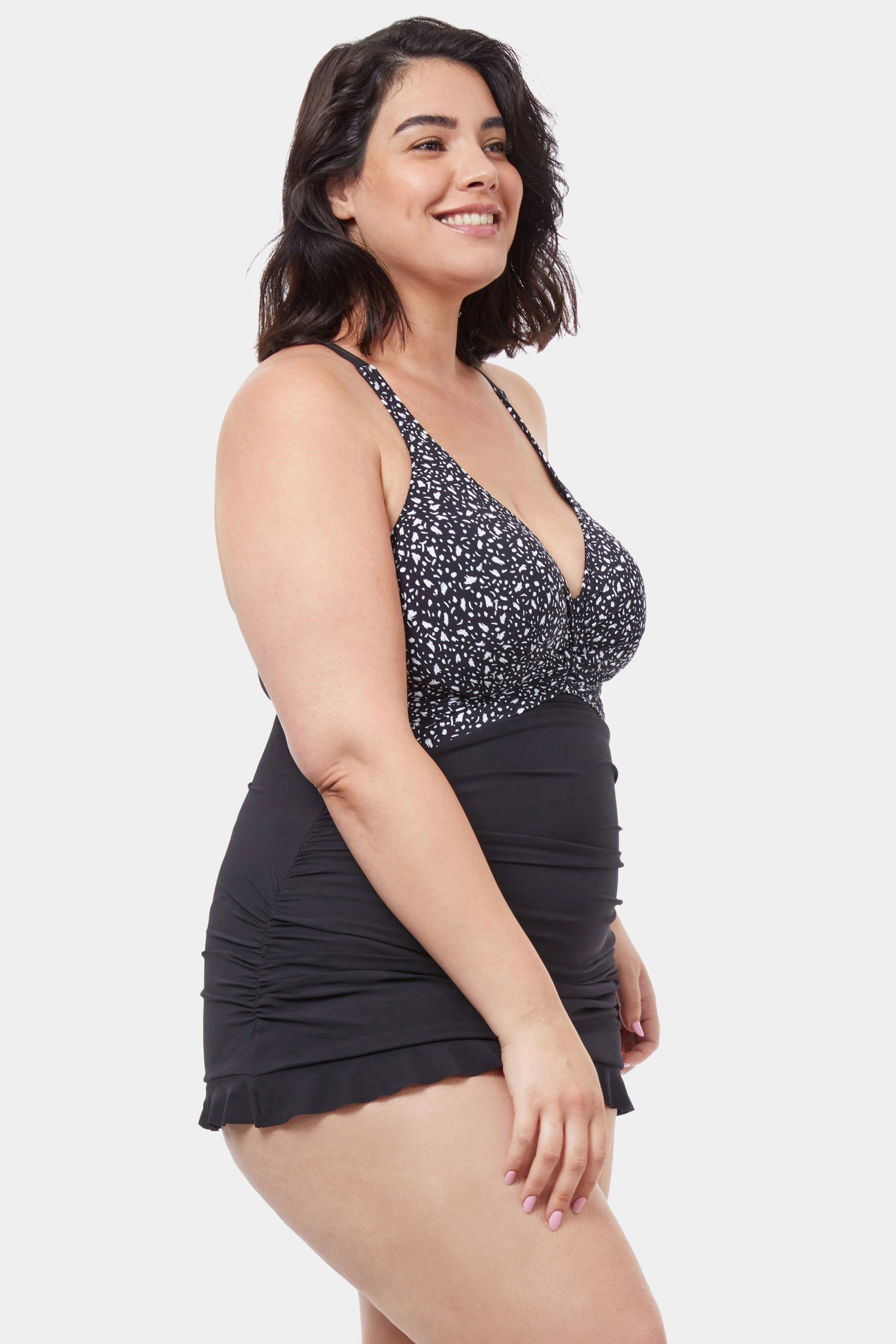 Plus Bash Halter Neck Ruffle Hem Swim Dress sold by Lord & Taylor product image thumbnail 2