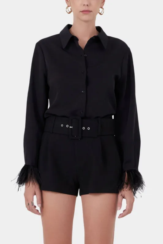Feather Trim Blouse sold by Lord & Taylor