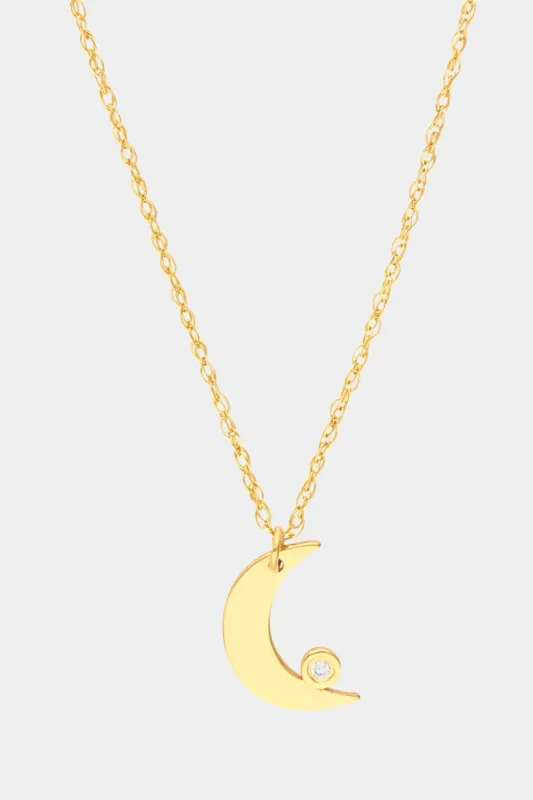 Diamond Bezel Half Moon Necklace sold by Lord & Taylor