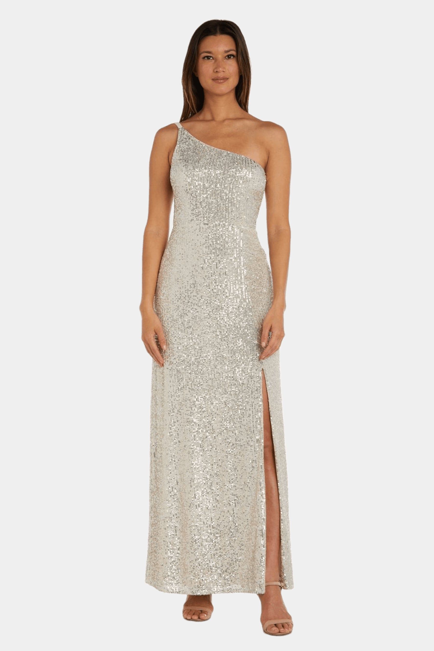 Long One Shoulder Sequin Dress sold by Lord & Taylor product image thumbnail 7