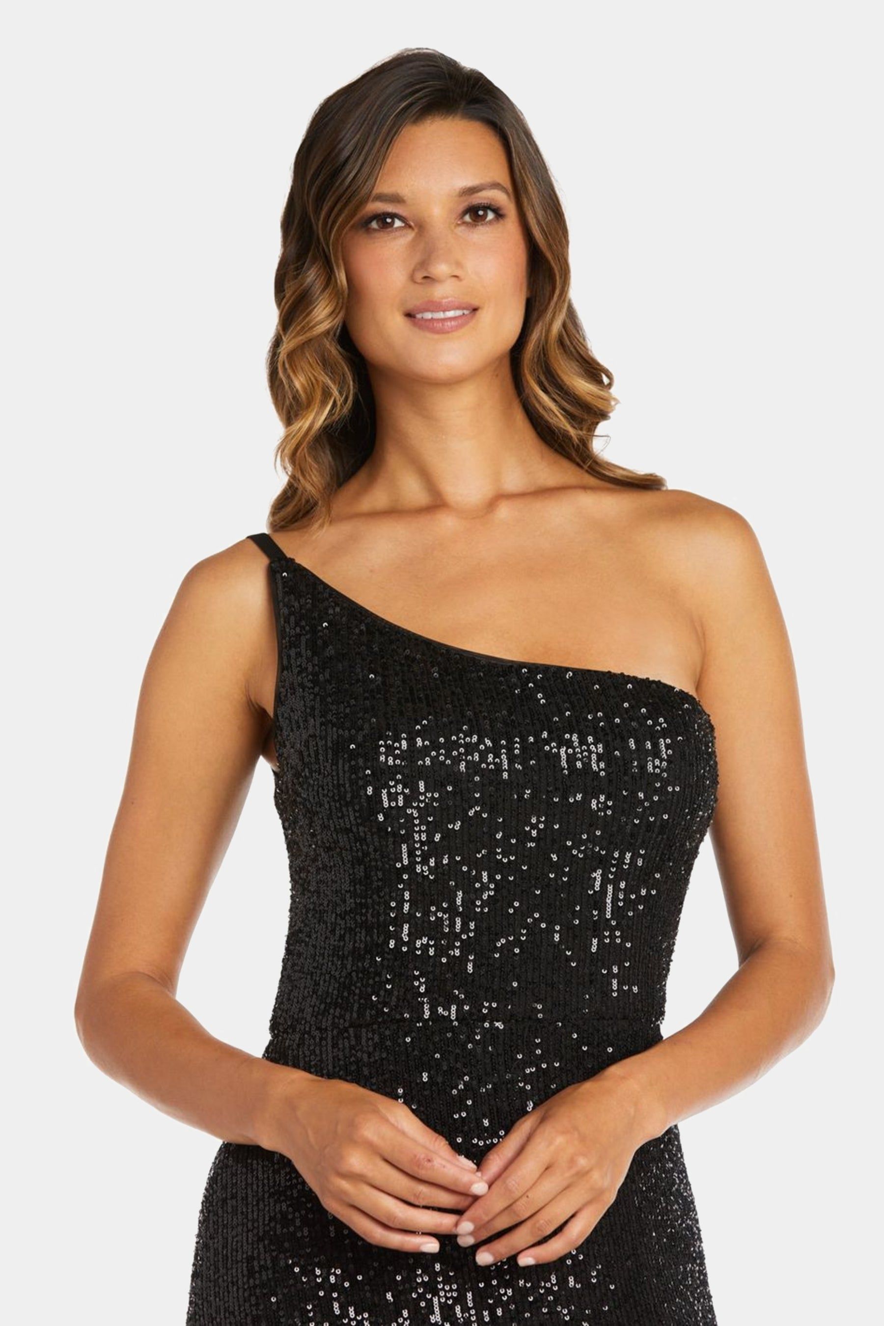 Long One Shoulder Sequin Dress sold by Lord & Taylor product image thumbnail 5