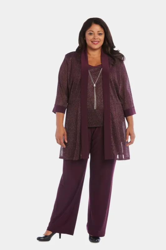 Faux Two-Piece Pant Set with Metallic Details sold by Lord & Taylor