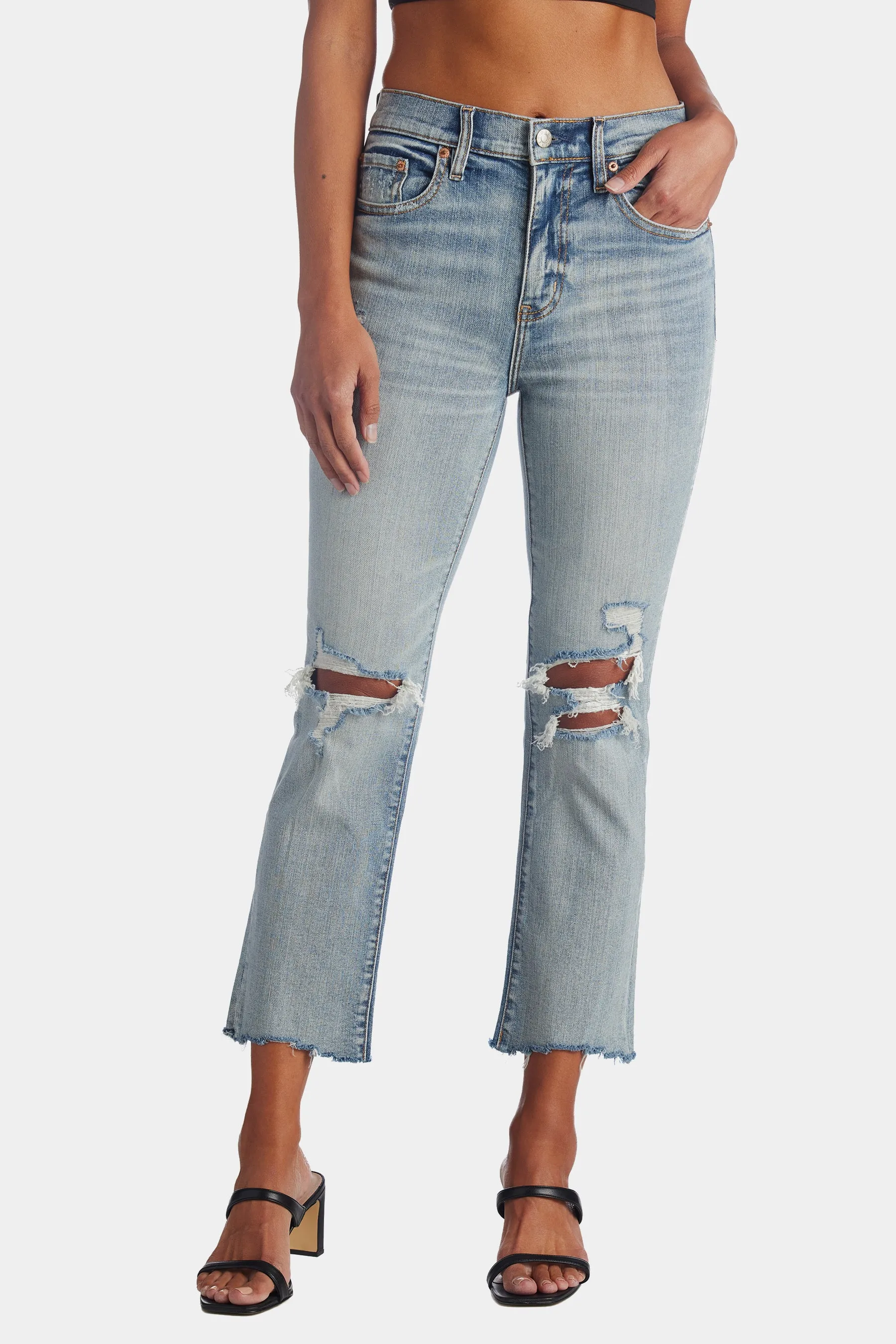 Shy Girl High Rise Crop Flare Leg Jeans sold by Lord & Taylor product image thumbnail 2