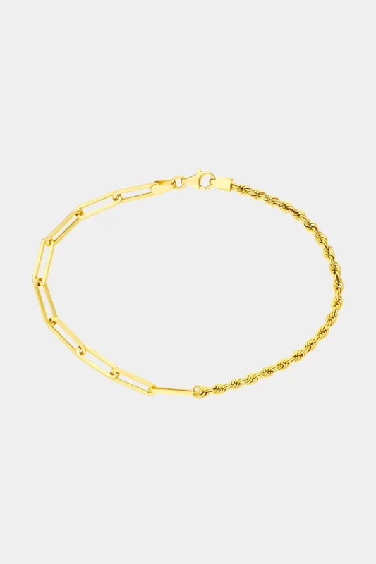 Paperclip and Rope Chain Bracelet sold by Lord & Taylor