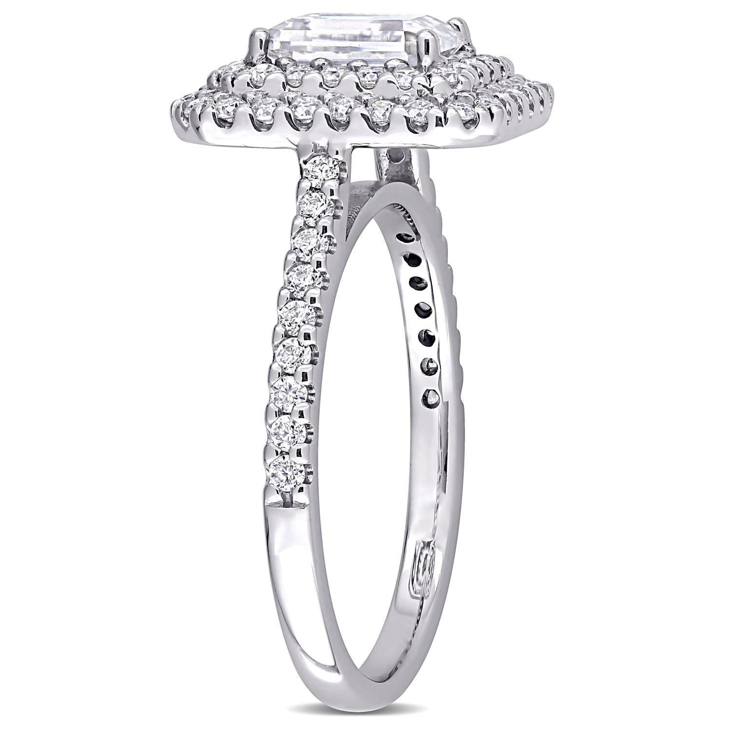 10k White Gold Moissanite Emerald-Cut Ring sold by Lord & Taylor product image thumbnail 2