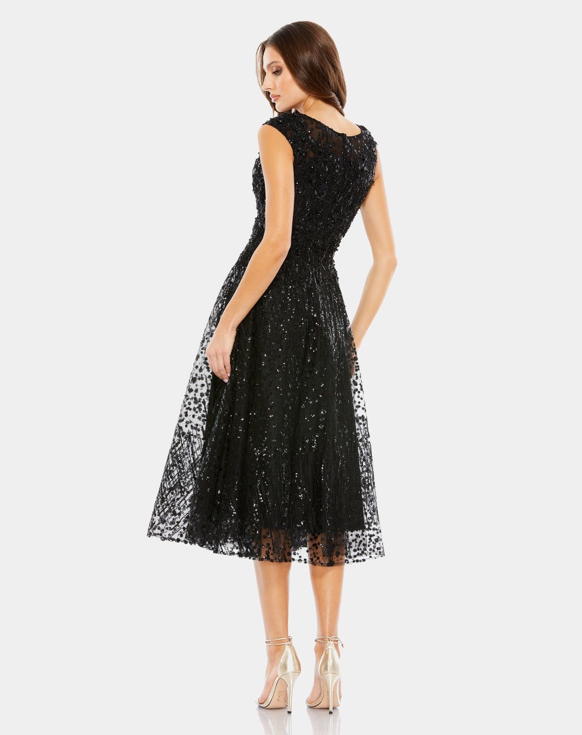 Sequined Cap Sleeve Fit and Flare Dress sold by Lord & Taylor product image thumbnail 2