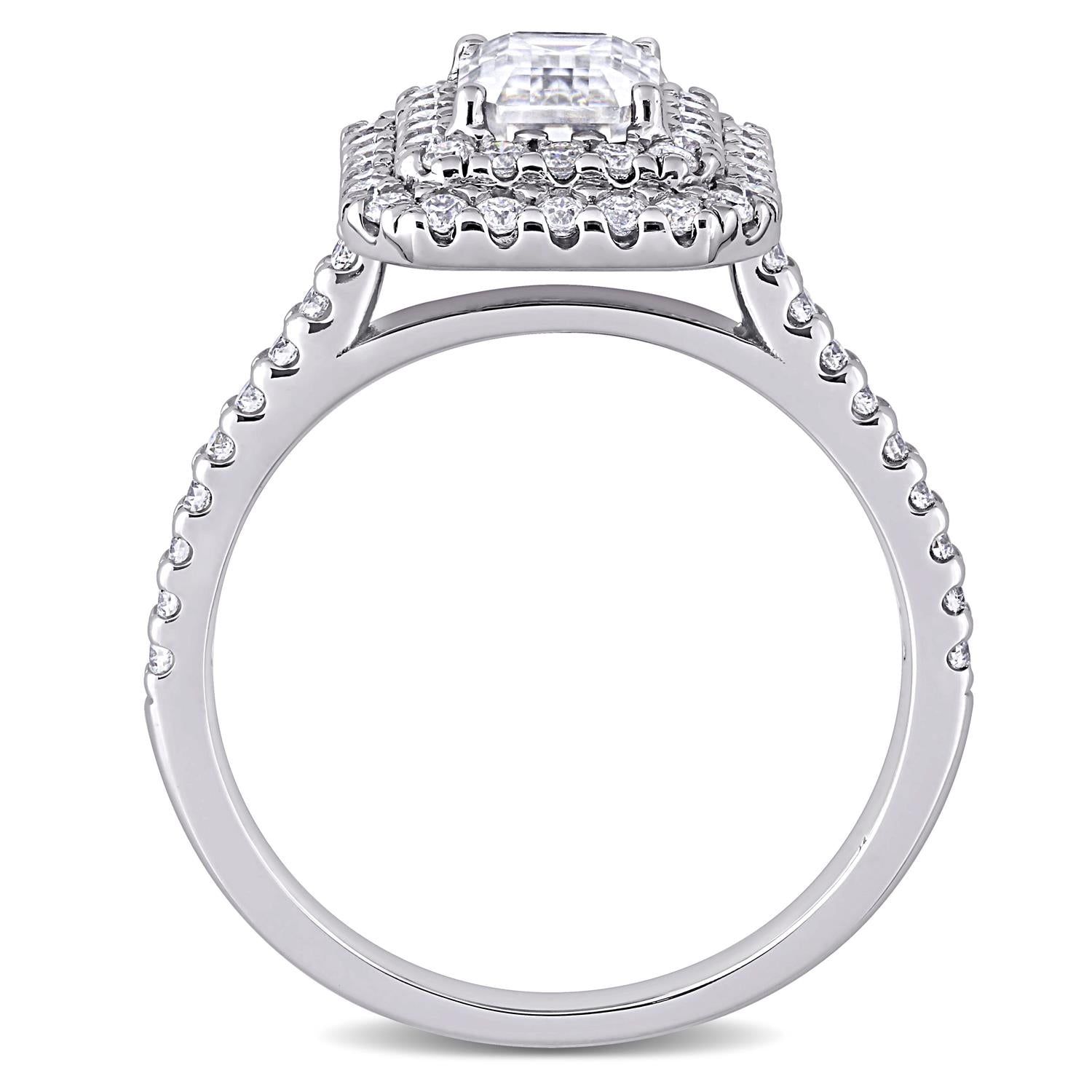10k White Gold Moissanite Emerald-Cut Ring sold by Lord & Taylor product image thumbnail 3