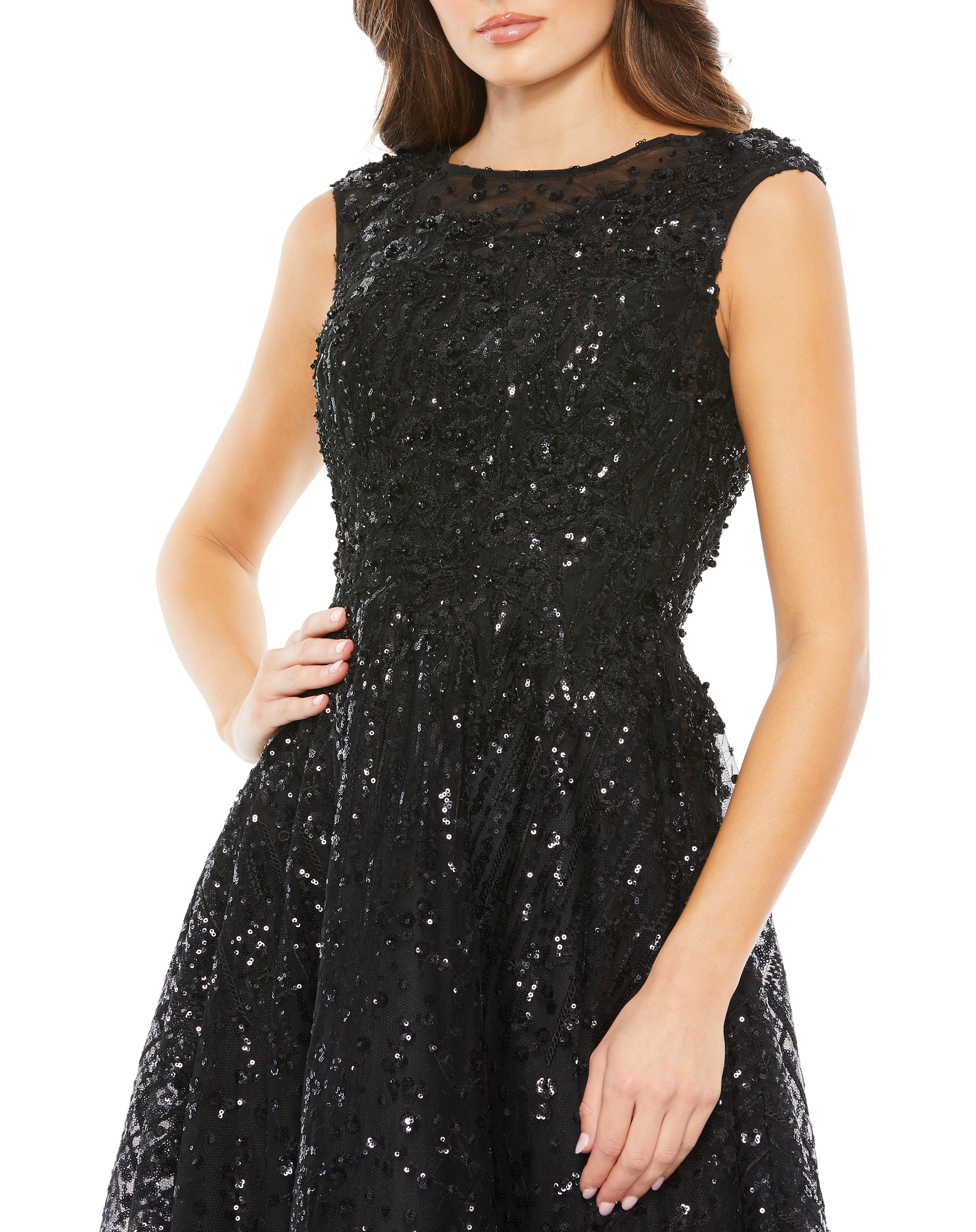 Sequined Cap Sleeve Fit and Flare Dress sold by Lord & Taylor product image thumbnail 3