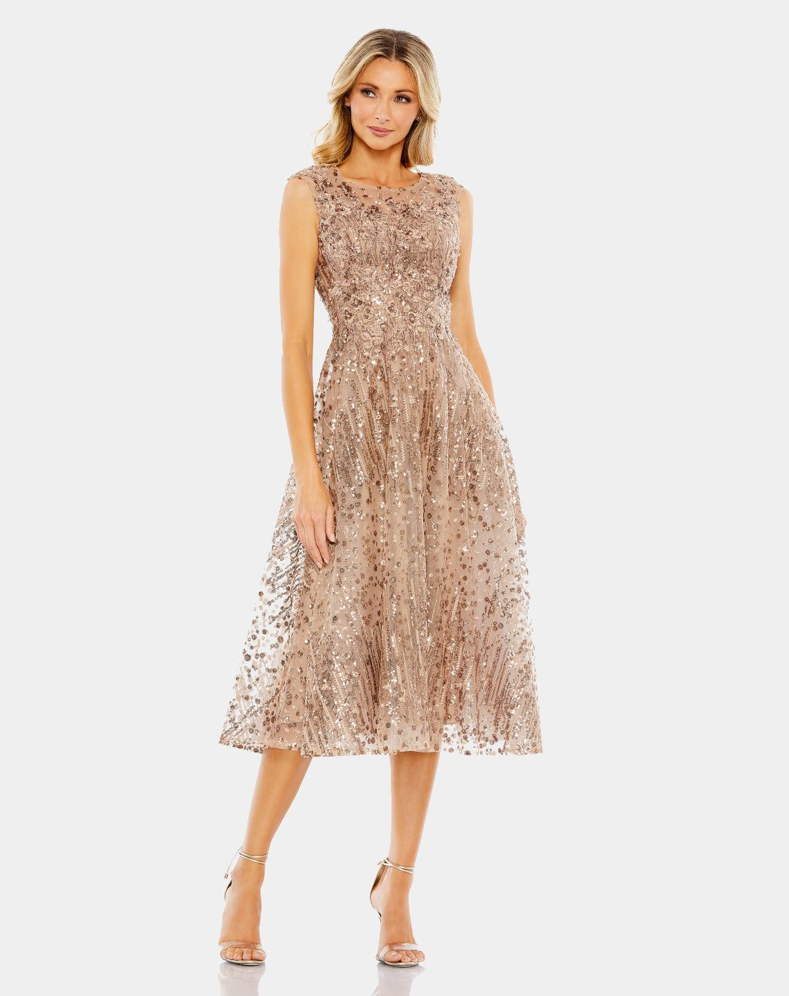 Sequined Cap Sleeve Fit and Flare Dress sold by Lord & Taylor