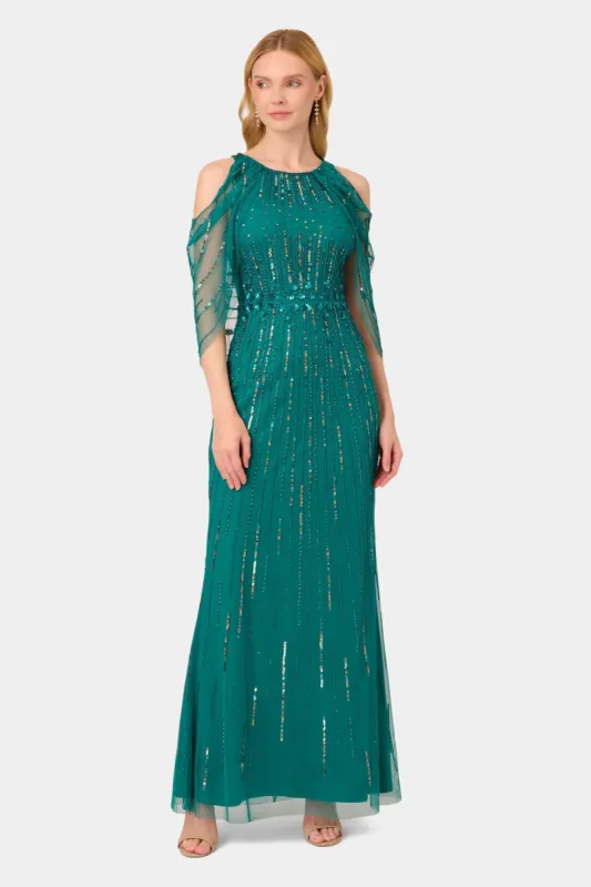 Cold Shoulder Embellished Gown sold by Lord & Taylor