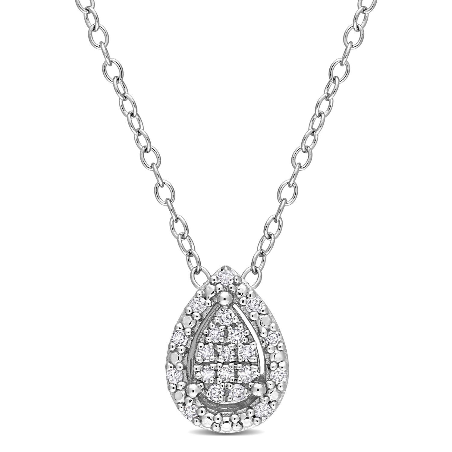 Diamond Teardrop Halo Necklace sold by Lord & Taylor