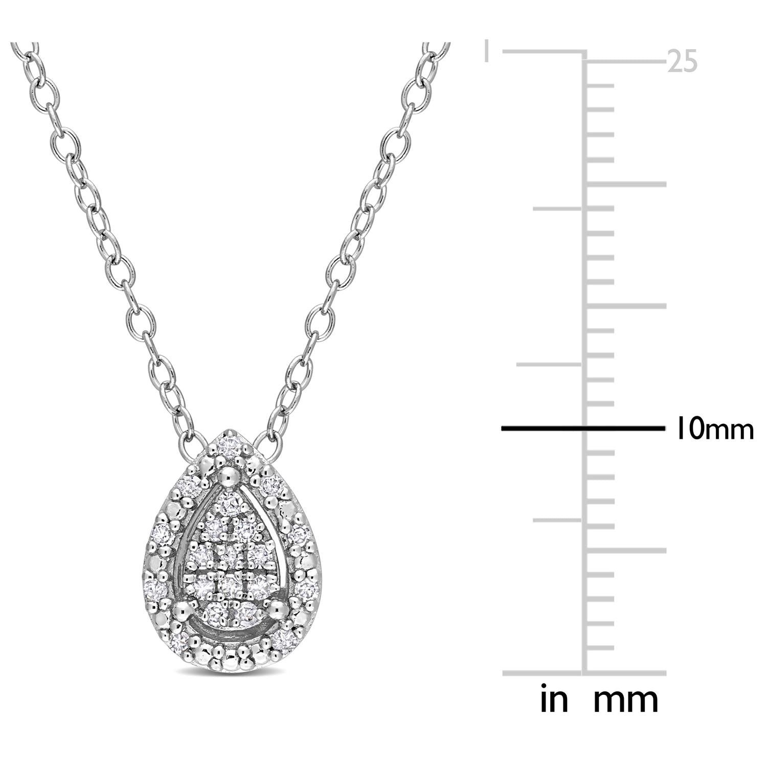 Diamond Teardrop Halo Necklace sold by Lord & Taylor product image thumbnail 2
