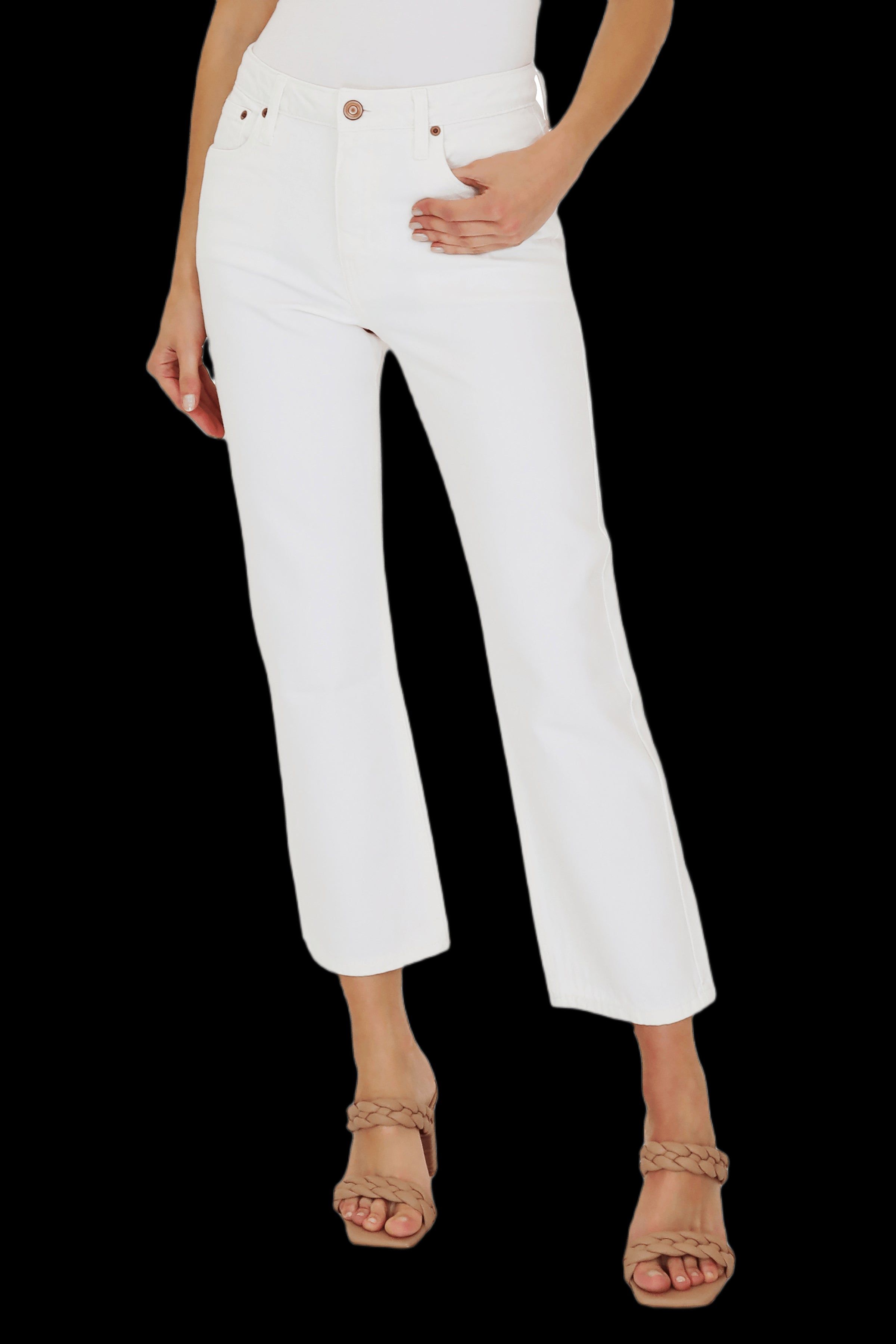 High Rise Cropped Straight Leg Jeans sold by Lord & Taylor