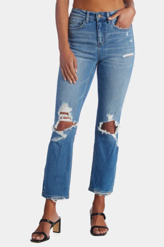 High Rise Stretch Ankle Straight Jeans sold by Lord & Taylor