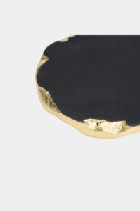 Lavi Black Marble Gold Organic Edge Coaster Set sold by Lord & Taylor