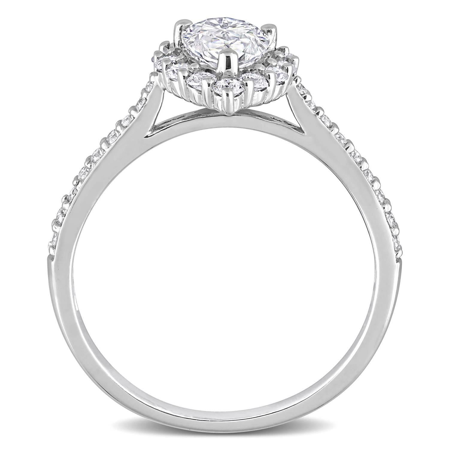 Moissanite Pear Halo Ring sold by Lord & Taylor product image thumbnail 3