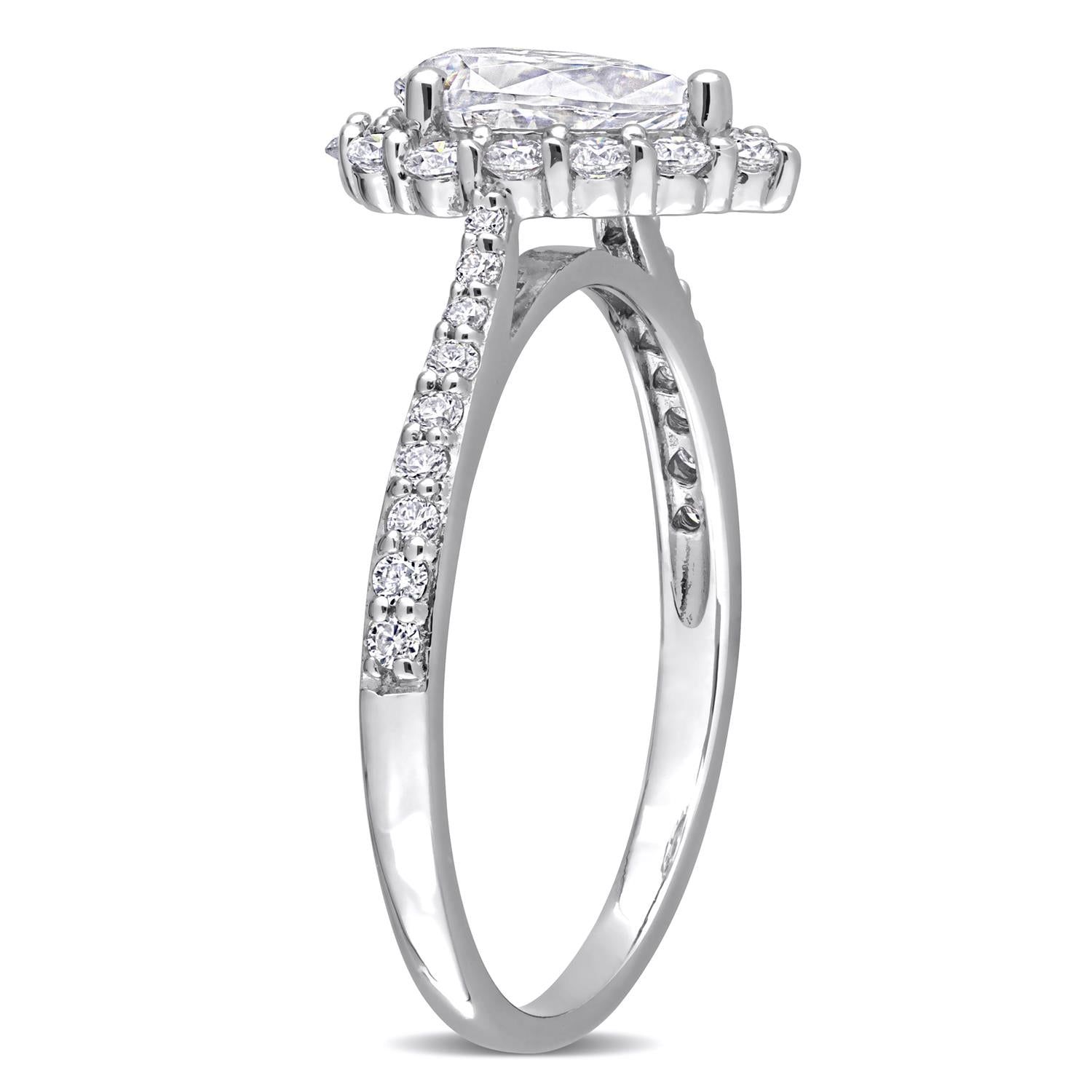 Moissanite Pear Halo Ring sold by Lord & Taylor product image thumbnail 2