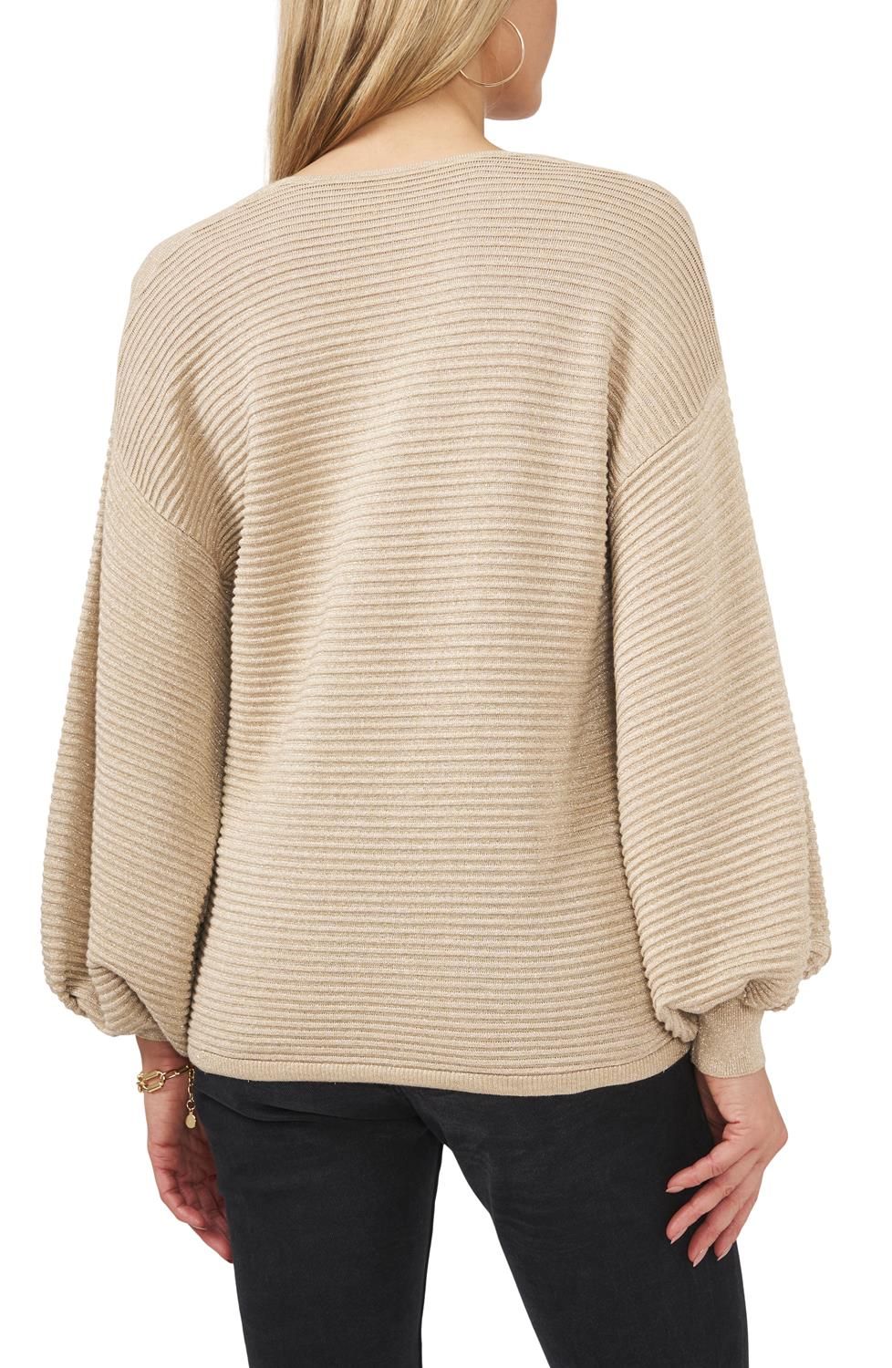 Balloon Sleeve V-Neck Sweater sold by Lord & Taylor product image thumbnail 3
