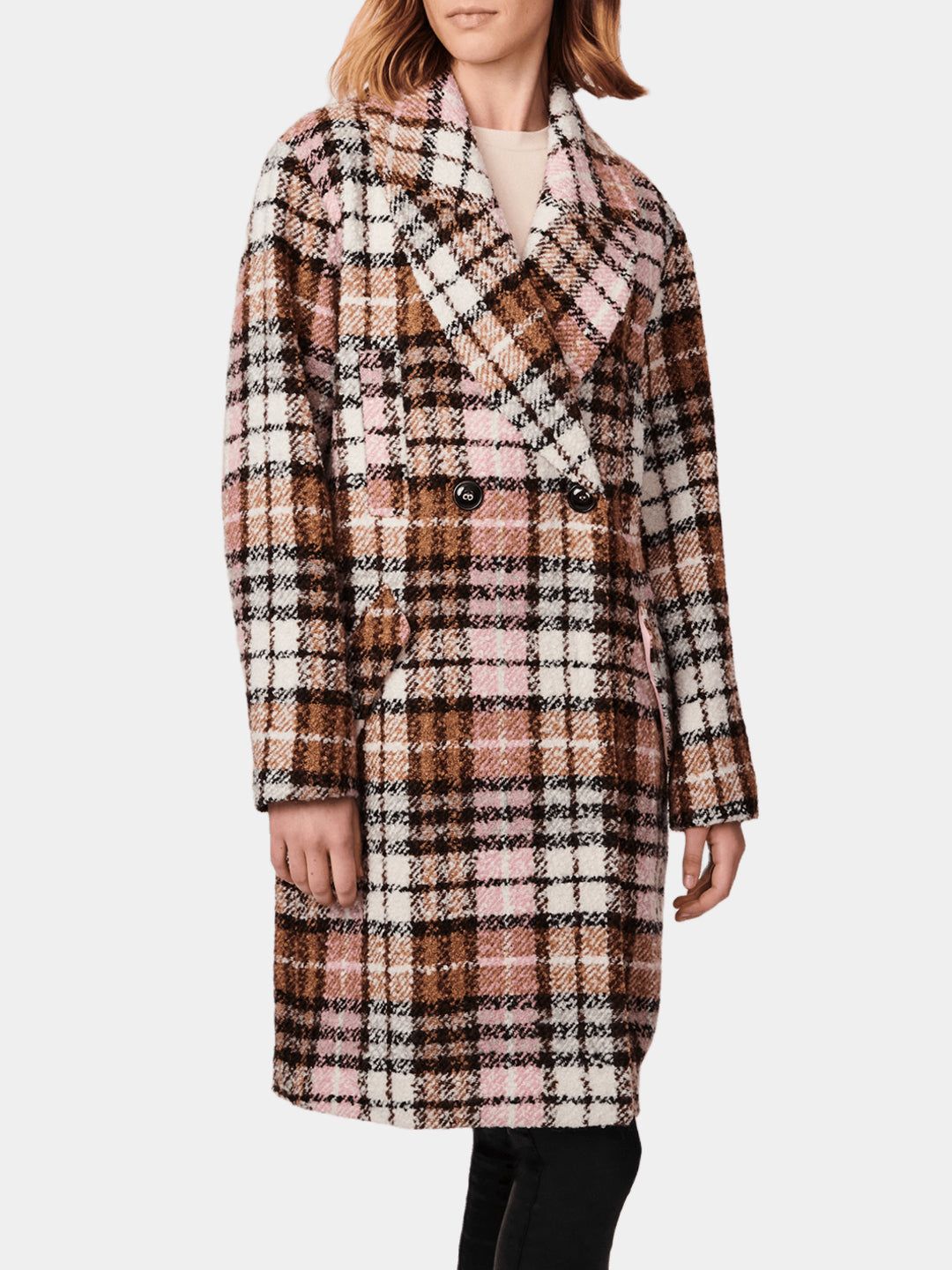 Plaid Wool Double Breasted Coat sold by Lord & Taylor