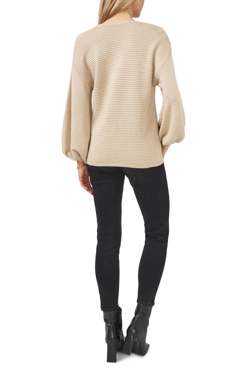 Balloon Sleeve V-Neck Sweater sold by Lord & Taylor product image thumbnail 2